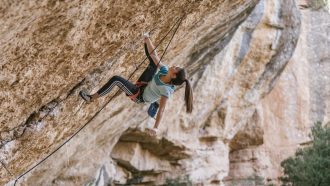 Ainhize Belar en Margalef (Foto: Juanma León/ Sputnikclimbing).