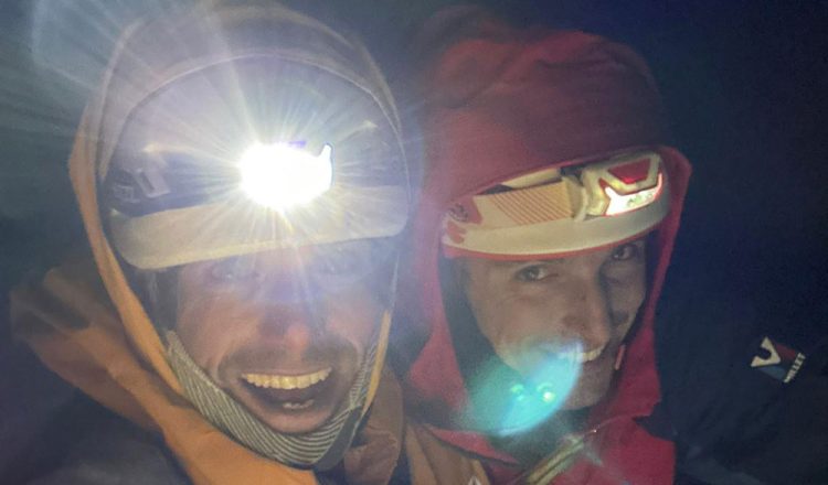 Leo Billon y Benjamin Védrines en las Grandes Jorasses (Foto: B.Védrines).