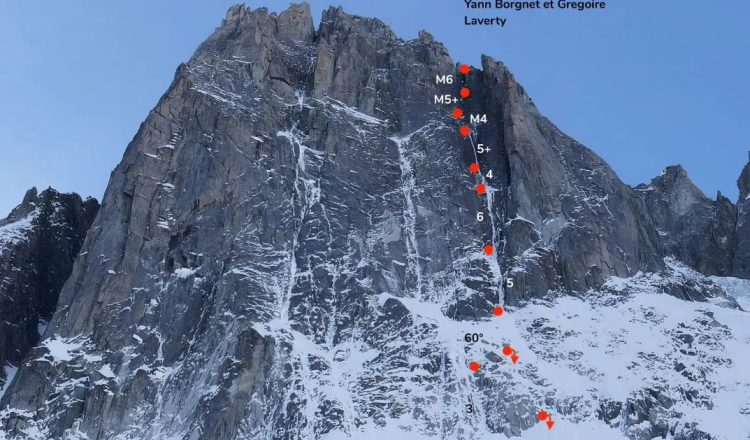 Topo de 'Last chance tourism' en el macizo del Mont Blanc (Foto: @yannborgnet).