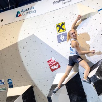 Janja Garnbret en la Copa del Mundo de Innsbruck 2023 (Foto: Lena Drapella/IFSC).