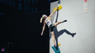 Janja Garnbret en el Campeonato del Mundo de Búlder de Berna 2023 (Foto: Lena Drapella/IFSC).