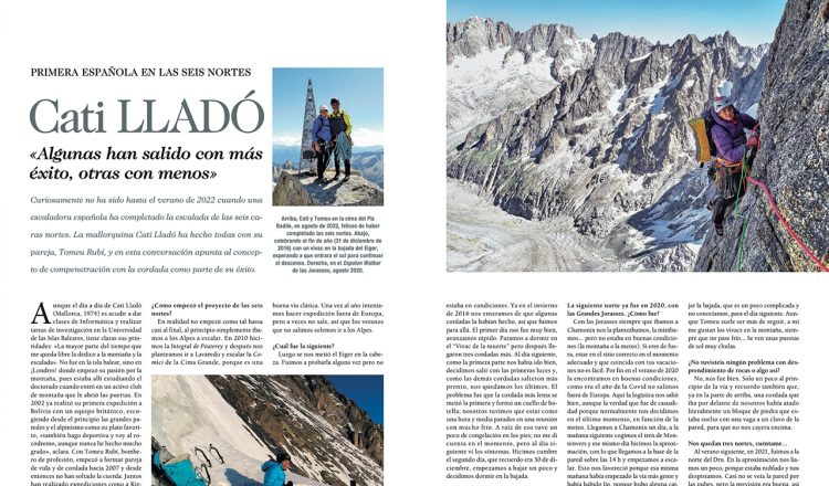 Cadi Lladóen la revista Desnivel nº 432 Especial 6 nortres de los Alpes