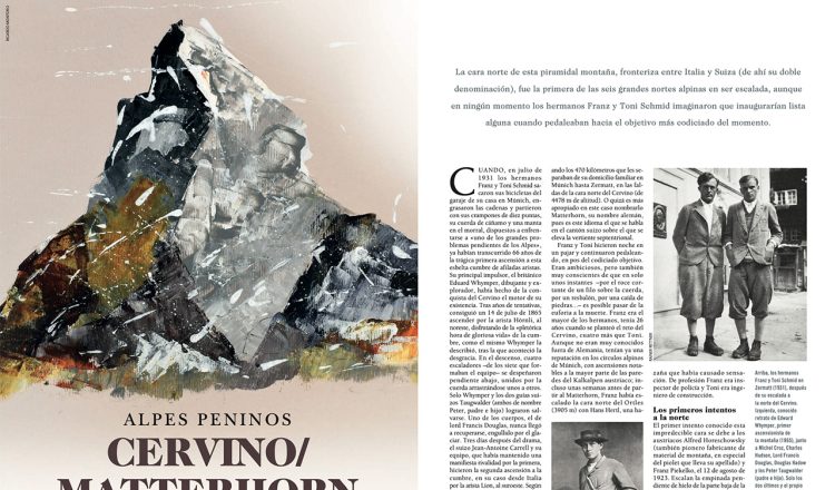 Cervino en la revista Desnivel nº 432 Especial 6 nortres de los Alpes