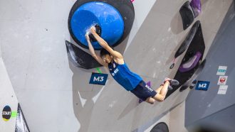 Sorato Anraku en la combinada del Campeonato del Mundo de Berna 2023 (Foto: Lena Drapella/IFSC).