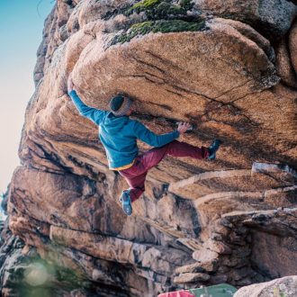 Jorge Díaz-Rullo en 'El elegido' 8B+/C de la Pedriza (Foto: Javi Pec).