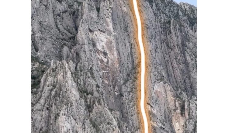 Línea de 'Sendero luminoso', Potrero Chico (Foto: @sashadigiulian).