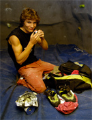 Edu Marín preparándose para una tarde en la sala Climbat de Barcelona.- Foto: desnivelpress.com