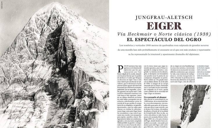 Eiger en la revista Desnivel nº 432 Especial 6 nortres de los Alpes