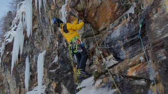 Simon Gietl y Martin Feistl en 'Zirmol' de Rein in Taufers (Foto:S.Gietl/M.Feistl).