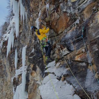 Simon Gietl y Martin Feistl en 'Zirmol' de Rein in Taufers (Foto:S.Gietl/M.Feistl).