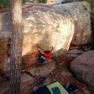 Jonatan Flor en 'Juneru' 8C de Albarracín (Foto: Raquel Lázaro).