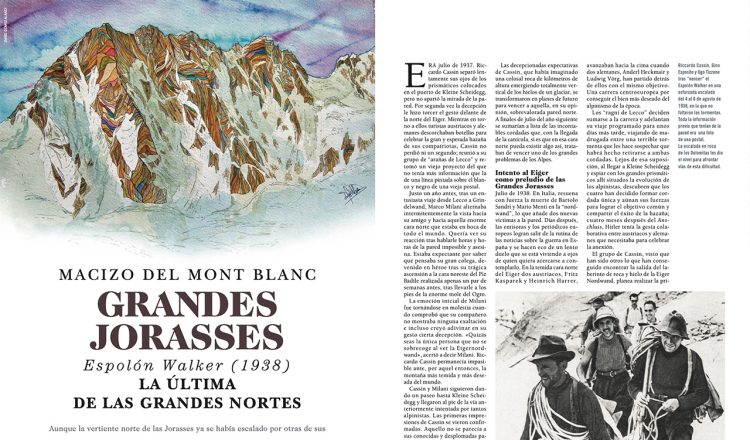 Grandes Jorassesen la revista Desnivel nº 432 Especial 6 nortres de los Alpes