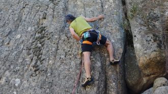 Probando los shorts Regal Jumping de Aracne. Foto: Jesús Velasco.