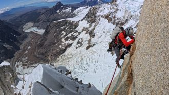 Marc Toralles, Tasio Martín e Ignacio Mulero, en el Cerro Torre (Foto: M.Toralles)