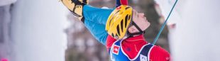 Maxim Tomilov en el Campeonato del Mundo de Escalada en Hielo 2015 (Rabenstein