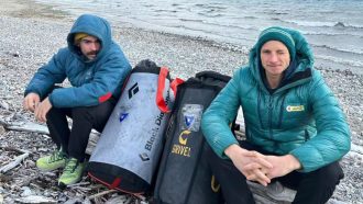 Paolo Marazzi y Luca Schiera en su expedición al Cerro Nora Oeste (Foto: Ragni).