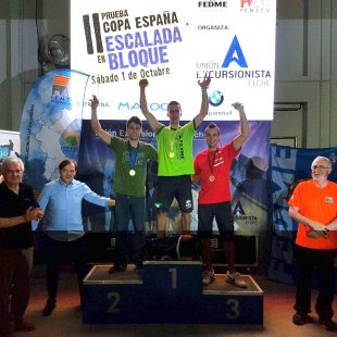 Podio masculino de la 2ª prueba de la Copa de España de Bloque 2016  (FEDME)