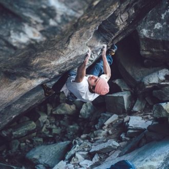 Shawn Raboutou en 'Alphane' 9A de Chironico (Foto: Matty Hong).