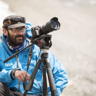 Luis Miguel López Soriano, trabajando en el Dhaulagiri en mayo 2016