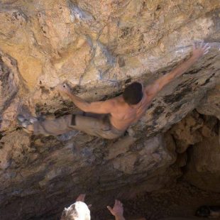 Rubén Díaz en Kemena 8C de la cueva de Almenara  (Col. R. Díaz)