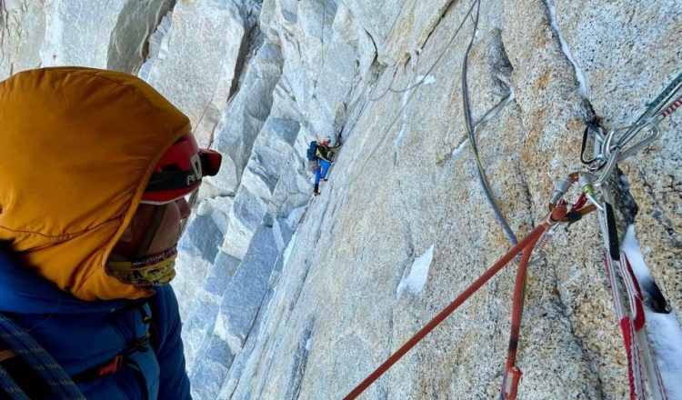 Javi Guzmán, Cristian García y Álex González en la 'Afanassieff del Cerro Chaltén (Foto: J.Guzmán).