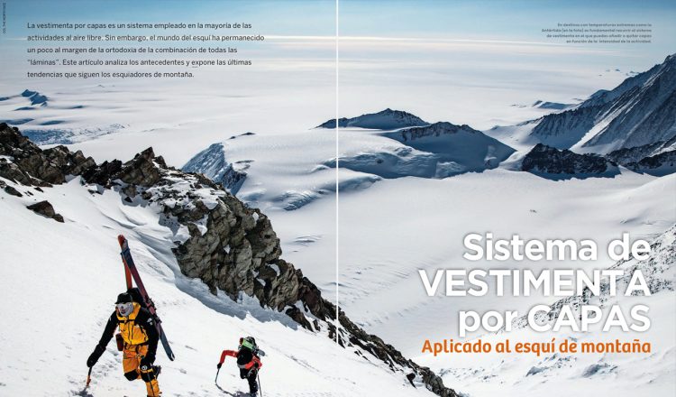 Sistema de vestimenta por capas en skimo