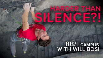 Stefano Ghisolfi y Will Bosi intentan escalar un 8b+ sin usar los pies