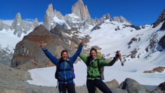 Lucía Guichot y Nieves Gil en la 'Supercanaleta' al Fitz Roy (Foto: L.Guichot/N.Gil).