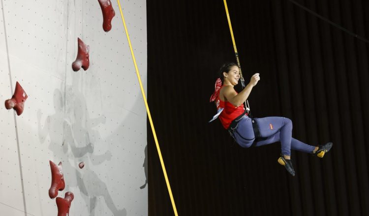 Leslie Romero en la Copa del Mundo de Velocidad de Wujiang 2023 (Foto: Dimitris Tosidis/IFSC).