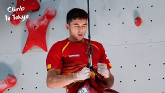 Alberto Ginés en la final de velocidad de Tokyo 2020.