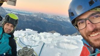 Nicola Bertoldo y Diego Dellai en 'Ultima Perla' al Monte Agnèr (Foto: @bertoldo_nicola).