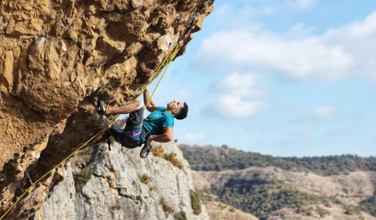 Enrique Beltrán en 'Priorato de Sión' 9a de Alquézar (Foto: Dani Moreno).