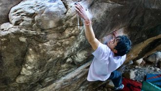 Noah Wheeler en 'Sleepwalker' 8C+ de Red Rock (Foto: @noahwheels).