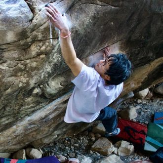 Noah Wheeler en 'Sleepwalker' 8C+ de Red Rock (Foto: @noahwheels).